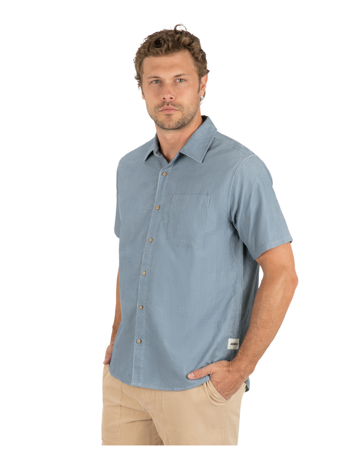 Ward Cord Short Sleeve in Worker Blue