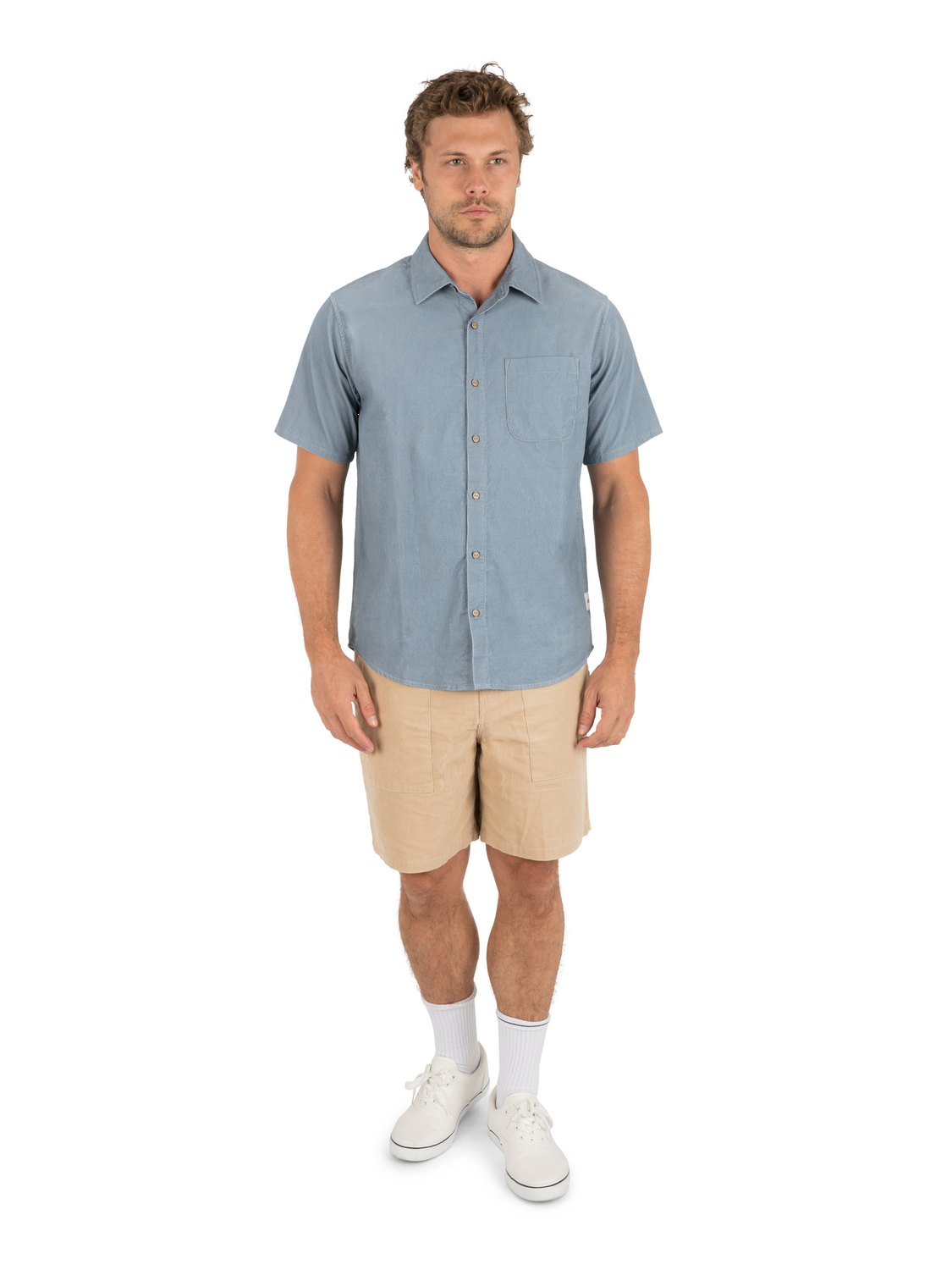Ward Cord Short Sleeve in Worker Blue
