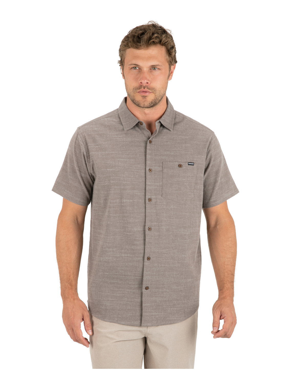 H2O Dri Slub Short Sleeve in Olive Grey