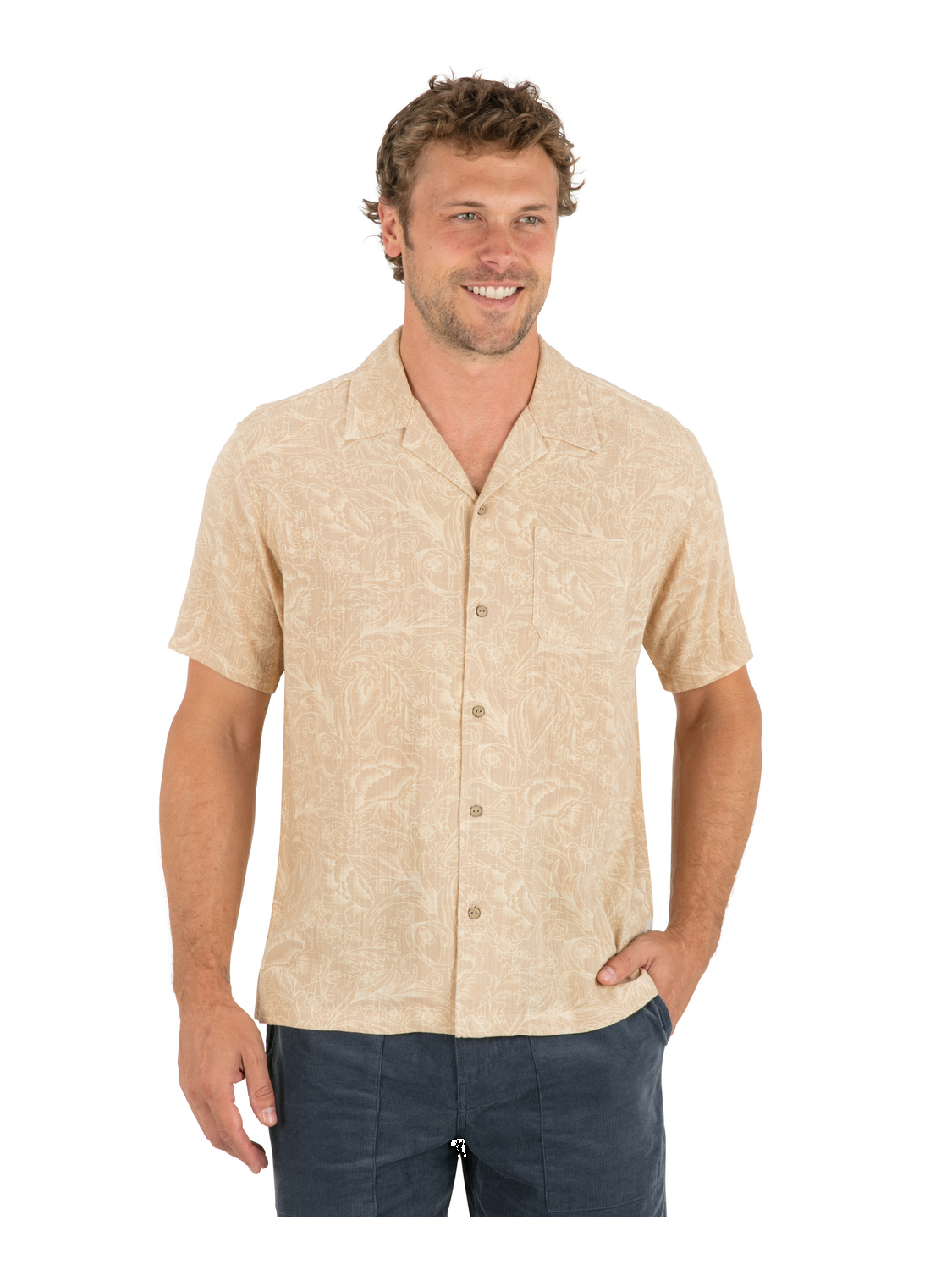 Lisbon Camp Short Sleeve in Hazelnut