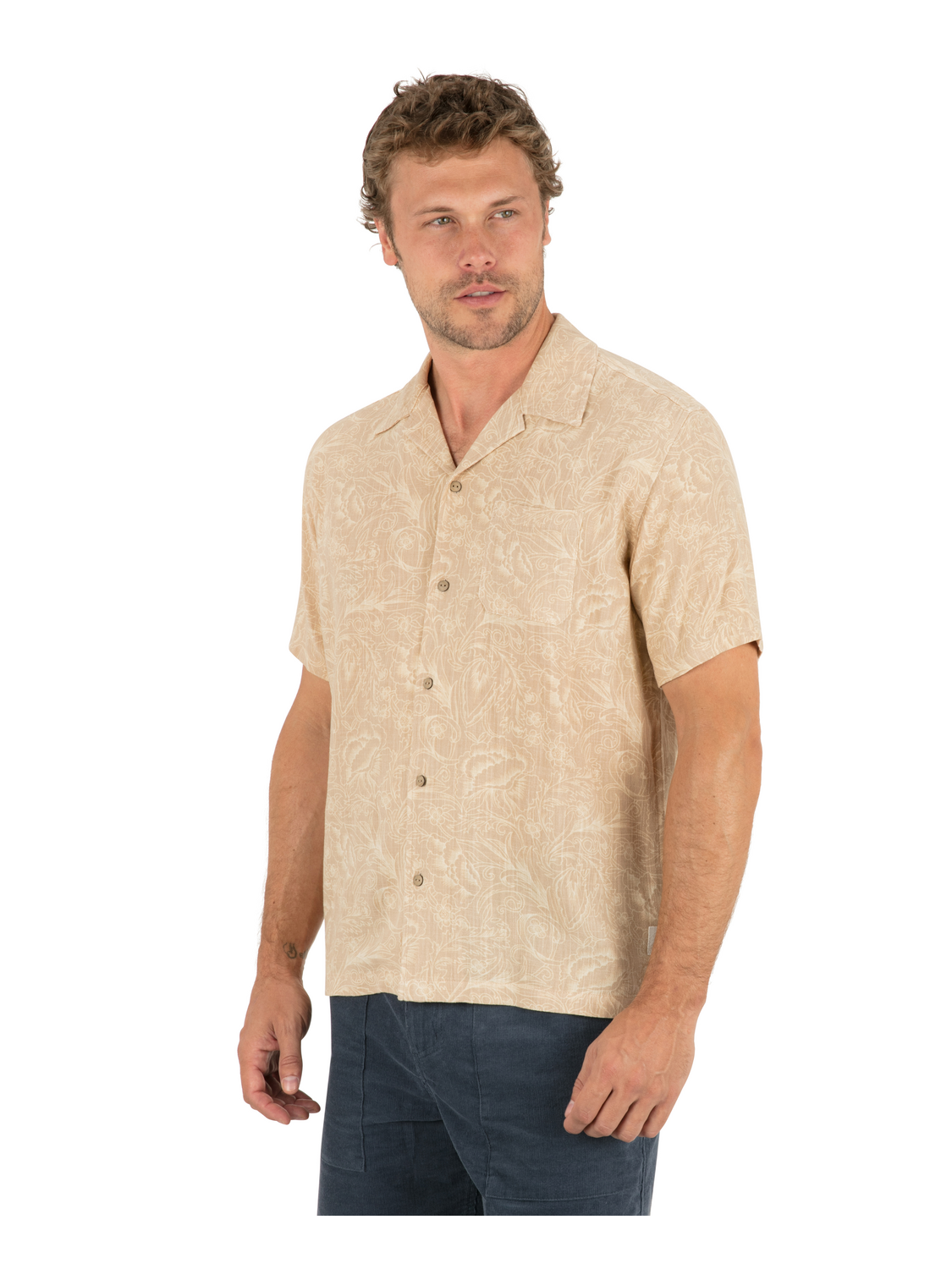 Lisbon Camp Short Sleeve in Hazelnut