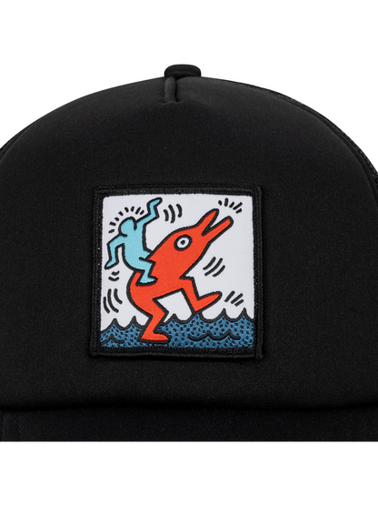 Hurley x Keith Haring Drop In Trucker Hat in Black