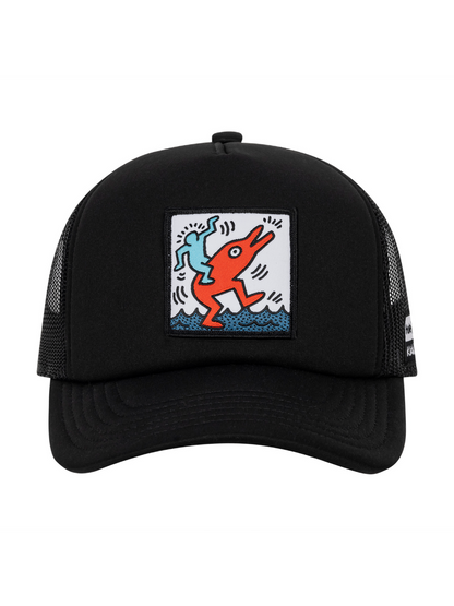 Hurley x Keith Haring Drop In Trucker Hat in Black