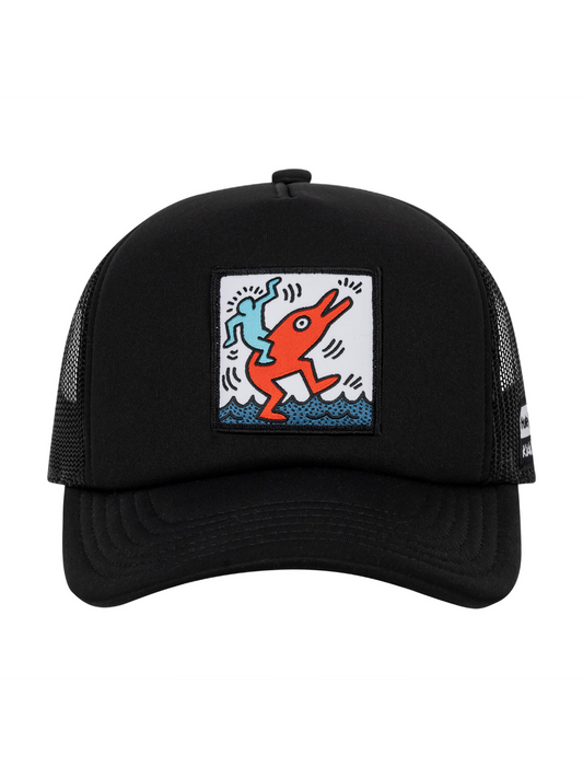Hurley x Keith Haring Drop In Trucker Hat in Black