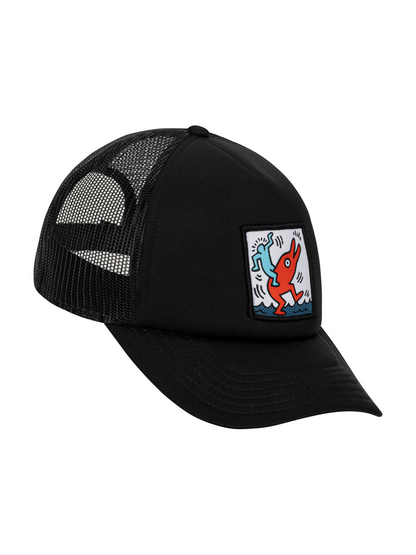 Hurley x Keith Haring Drop In Trucker Hat in Black