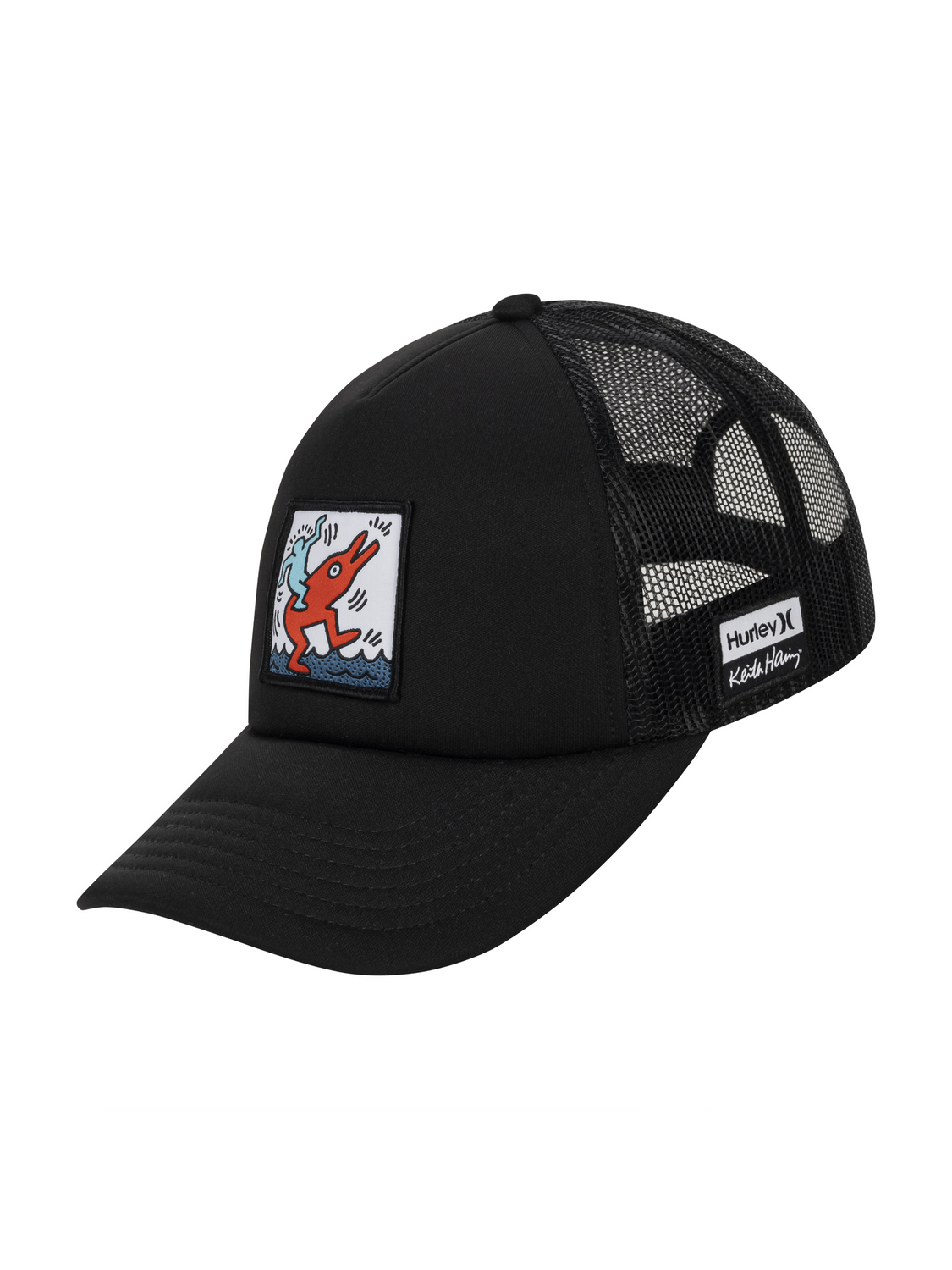 Hurley x Keith Haring Drop In Trucker Hat in Black