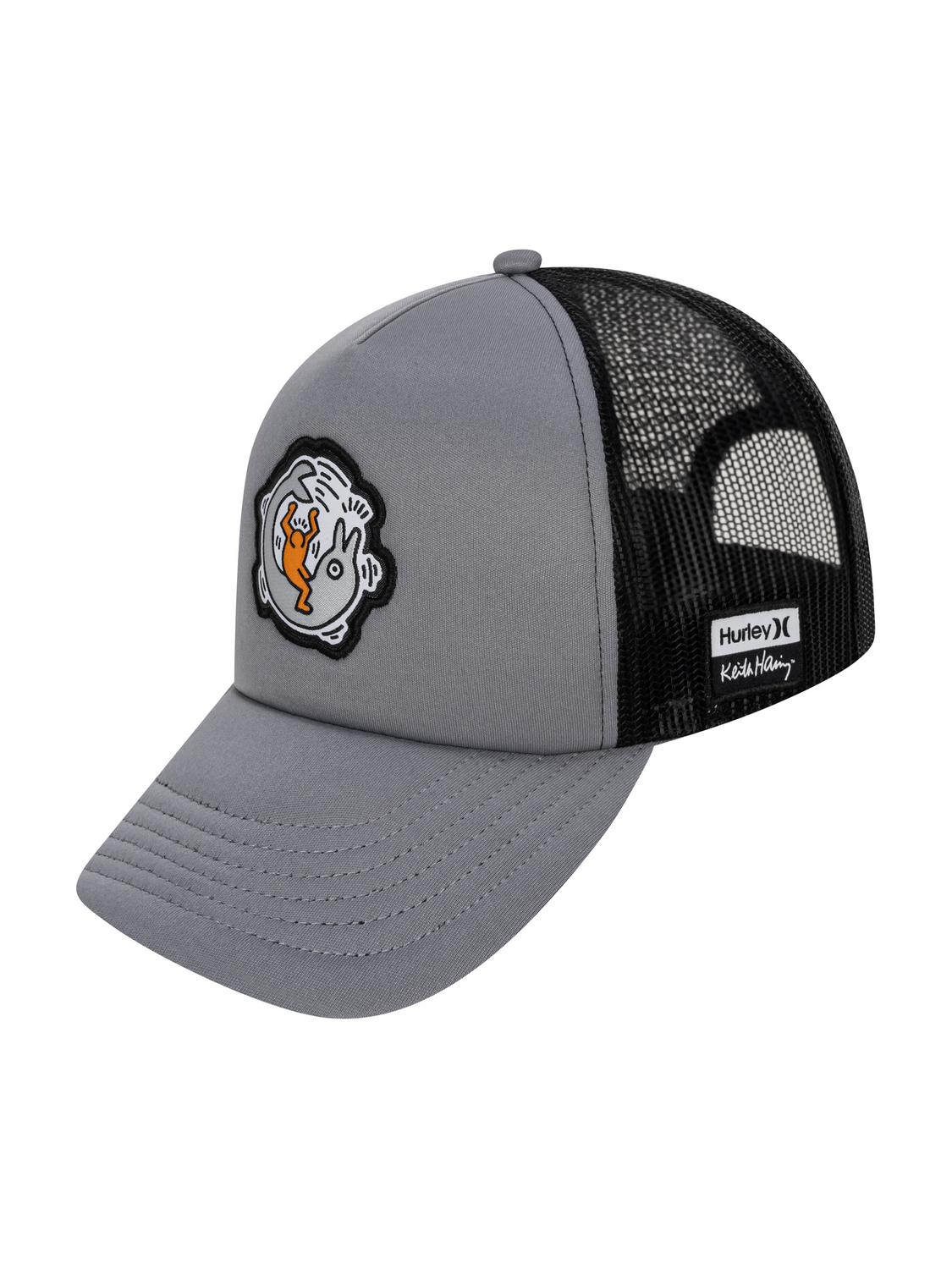 Hurley x Keith Haring Drop In Trucker Hat in Wolf Grey