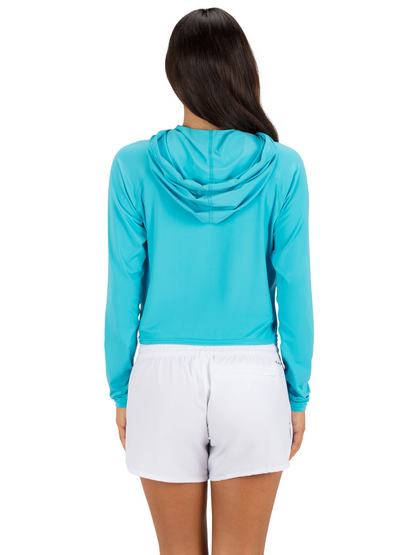 One & Only Solid Long Sleeve Hooded Rashguard in Surf Blue