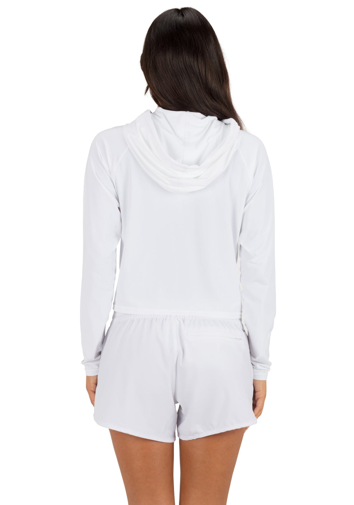 One & Only Solid Long Sleeve Hooded Rashguard in White
