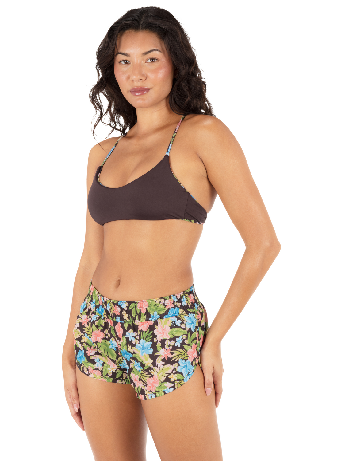 Miami Garden Beachrider 2.5" Boardshort in Miami Garden / Mole