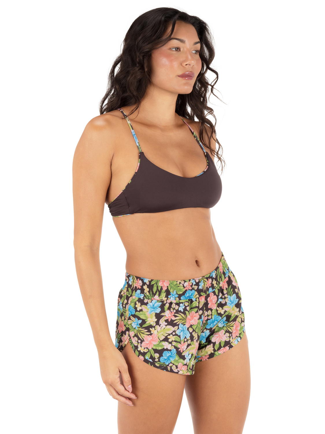 Miami Garden Beachrider 2.5" Boardshort in Miami Garden / Mole