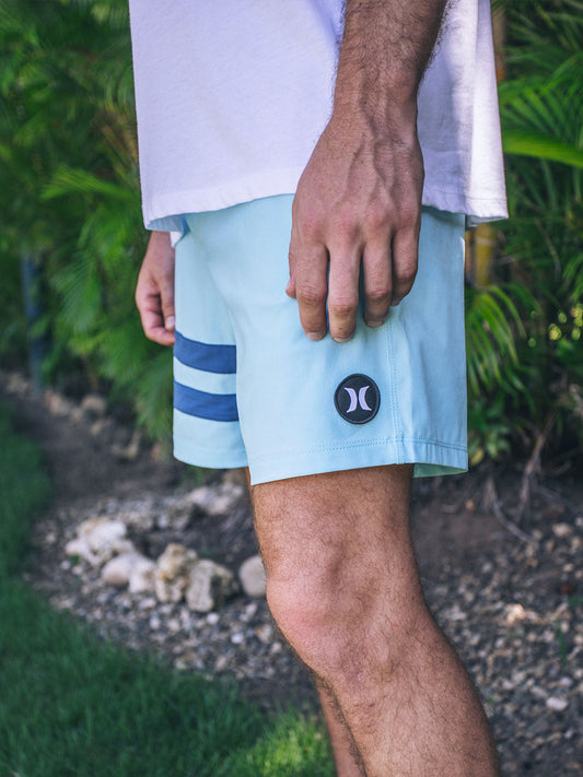 Phantom Eco Block Party Volley Boardshort 17" in Blue Dream