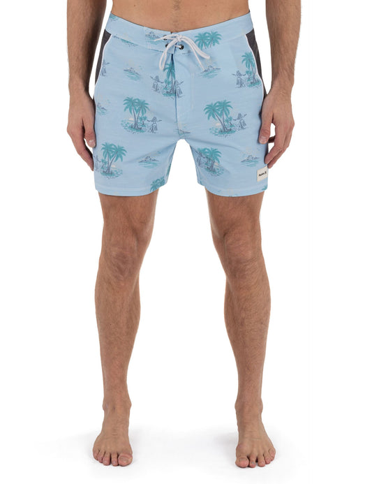 Phantom Naturals Blocked Session Boardshort 16" in EIFEL BLUE