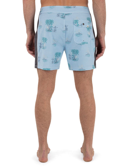 Phantom Naturals Blocked Session Boardshort 16" in EIFEL BLUE