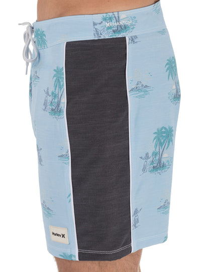 Phantom Naturals Blocked Session Boardshort 16" in EIFEL BLUE