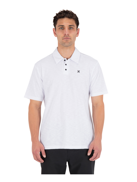 Icon Slub Polo Short Sleeve in White