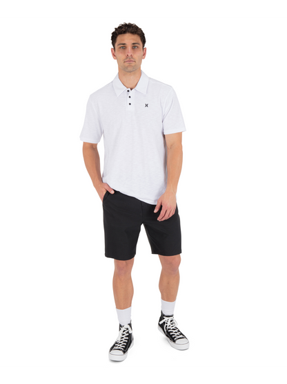 Icon Slub Polo Short Sleeve in White