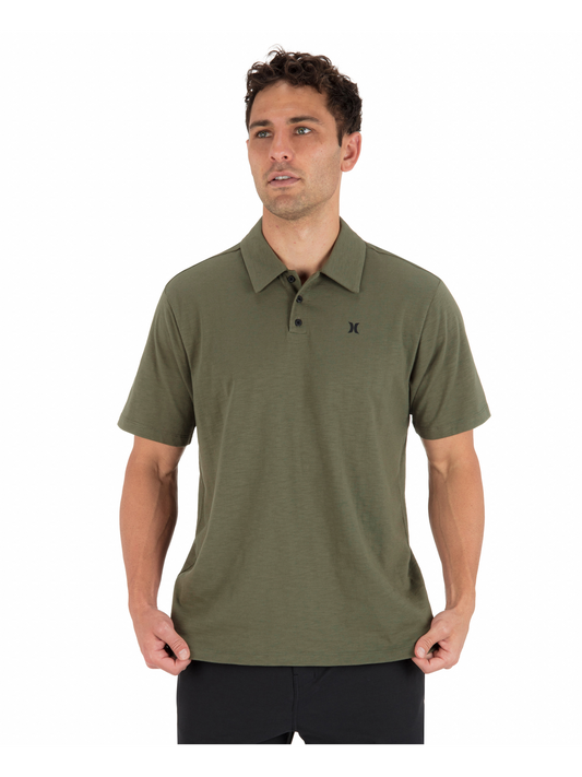 Icon Slub Polo Short Sleeve in Olive