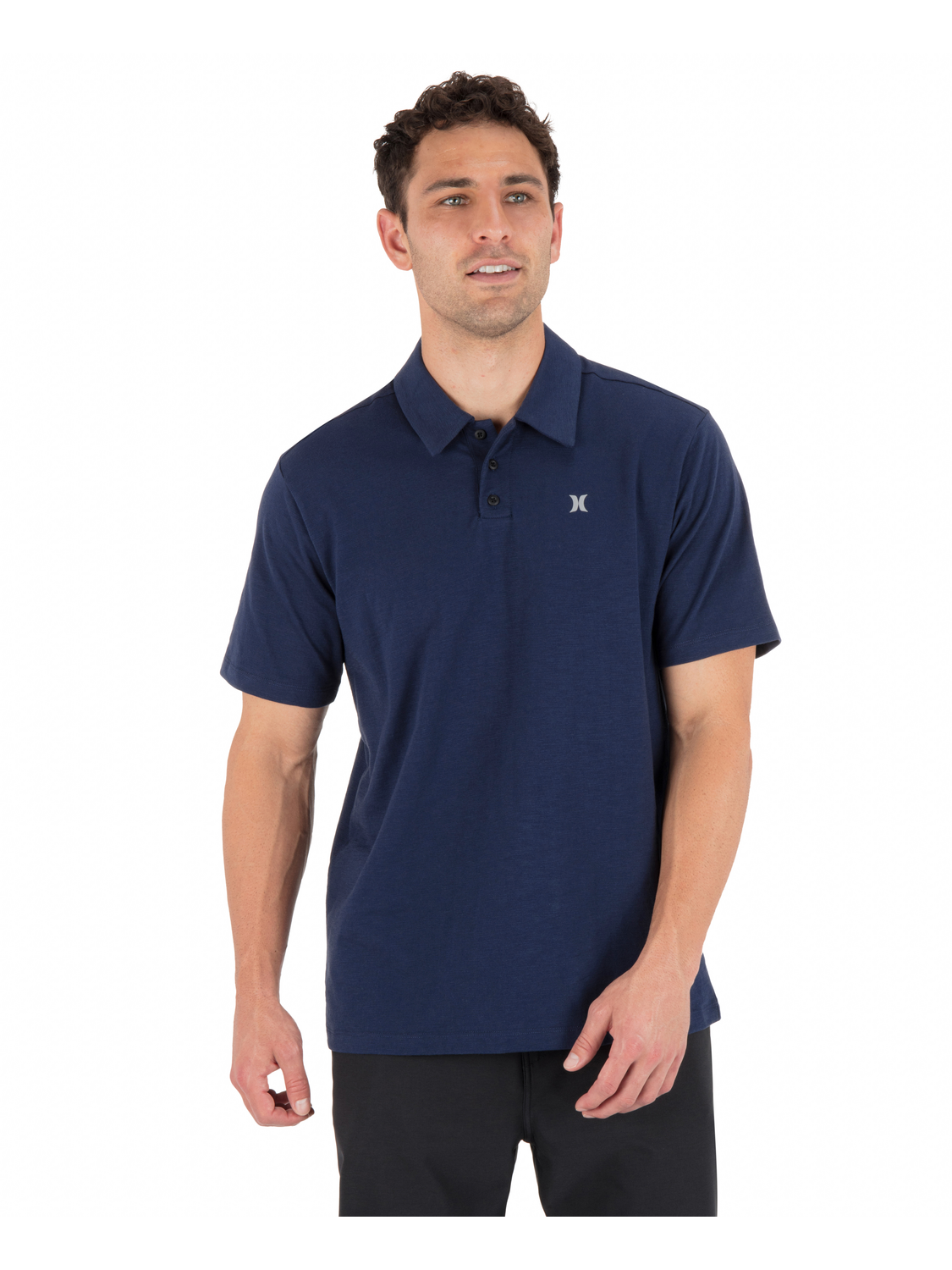 Icon Slub Polo Short Sleeve in Obsidian