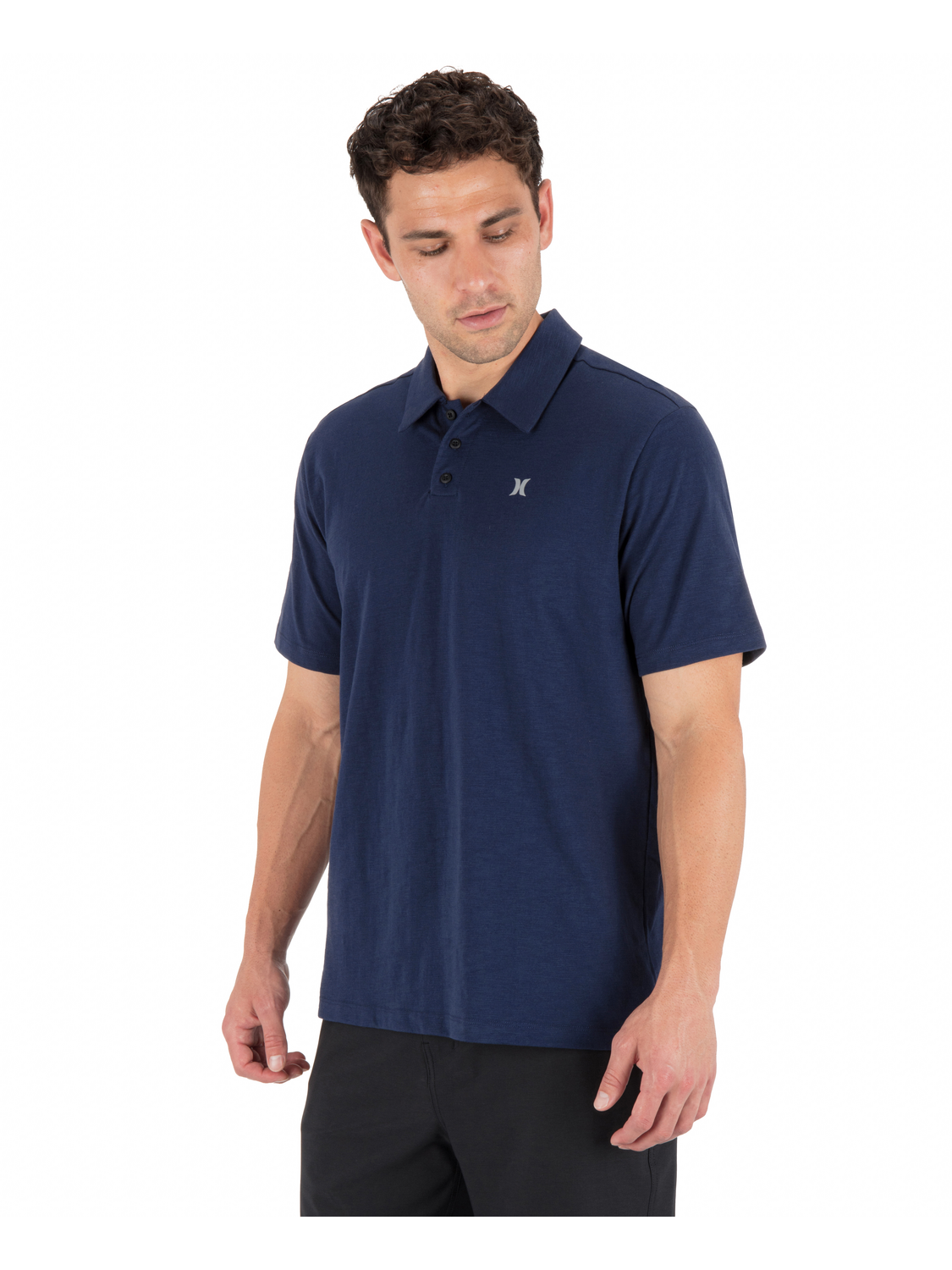 Icon Slub Polo Short Sleeve in Obsidian