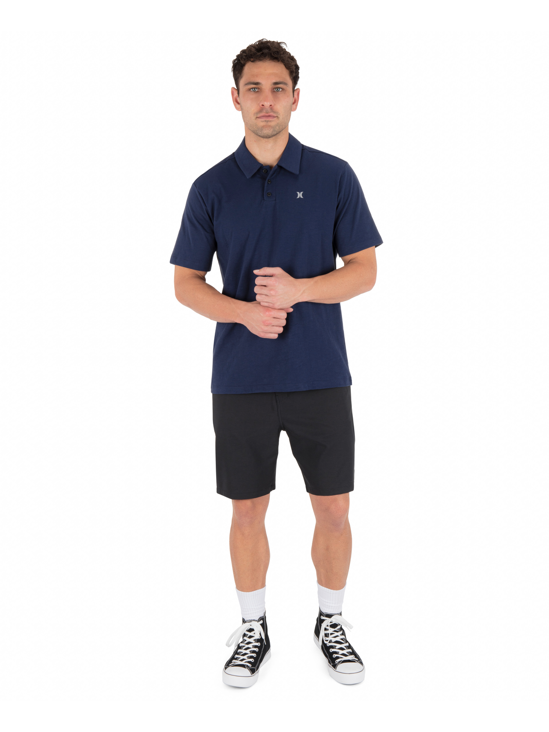 Icon Slub Polo Short Sleeve in Obsidian