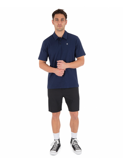 Icon Slub Polo Short Sleeve in Obsidian