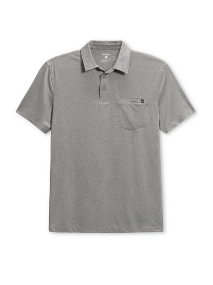One & Only Space-Dyed Short Sleeve Polo in Black