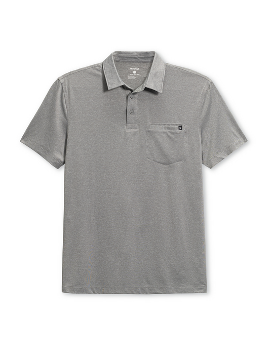 One & Only Space-Dyed Short Sleeve Polo in Black