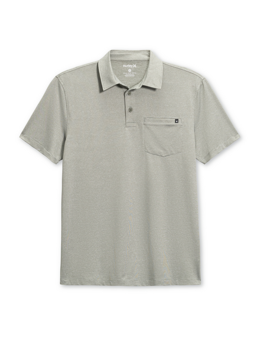 One & Only Spacedyed Short Sleeve Polo in Iguana