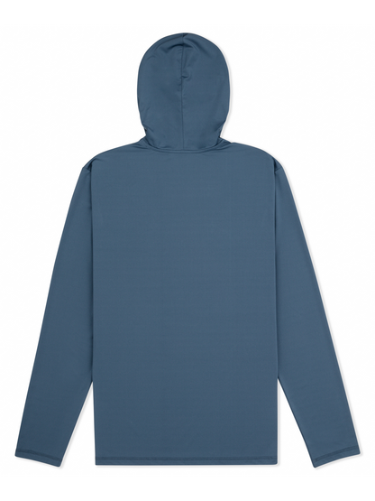 Hybrid Hooded UPF Long Sleeve in Grey Teal