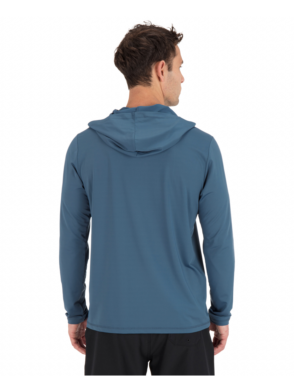 Hybrid Hooded UPF Long Sleeve in Grey Teal