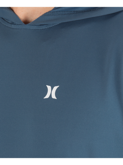 Hybrid Hooded UPF Long Sleeve in Grey Teal