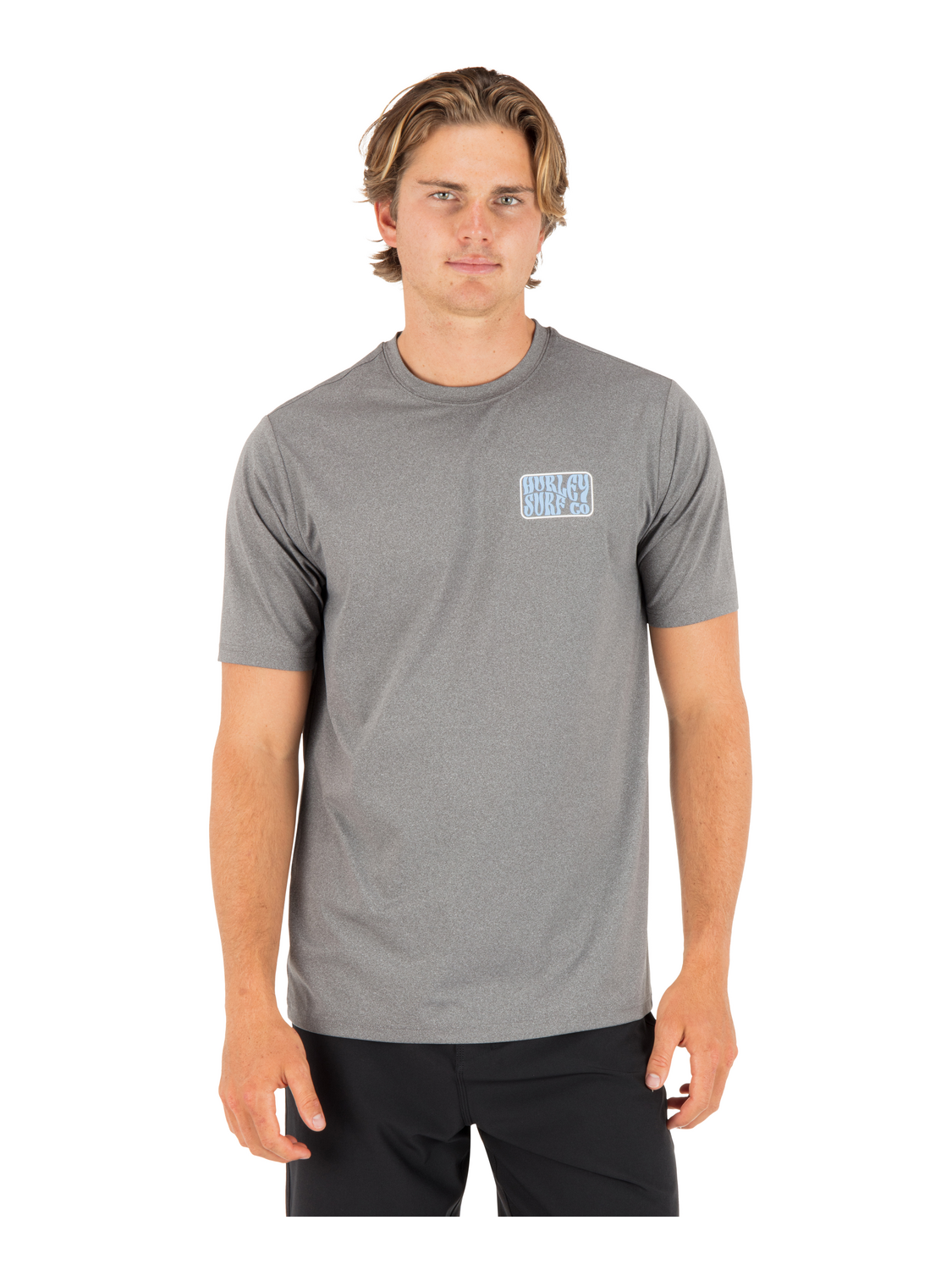 Hybrid UPF Short Sleeve in Ion Grey Heather
