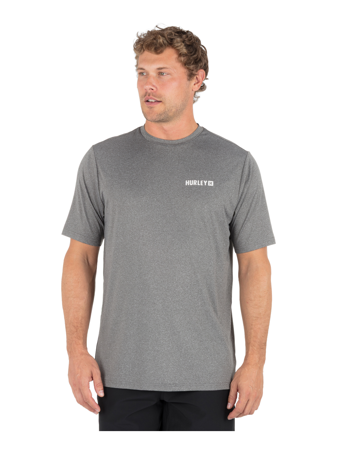 Hybrid UPF Short Sleeve in Ion Grey Combo Heather