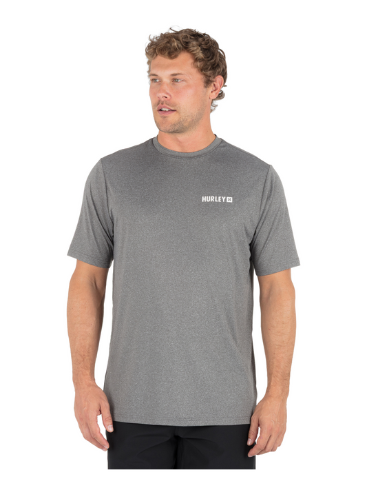 Hybrid UPF Short Sleeve in Ion Grey Combo Heather