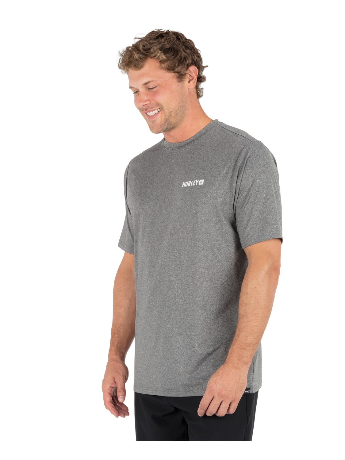Hybrid UPF Short Sleeve in Ion Grey Combo Heather
