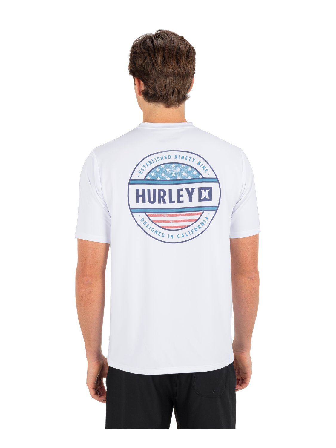 Hybrid UPF Short Sleeve in White Combo