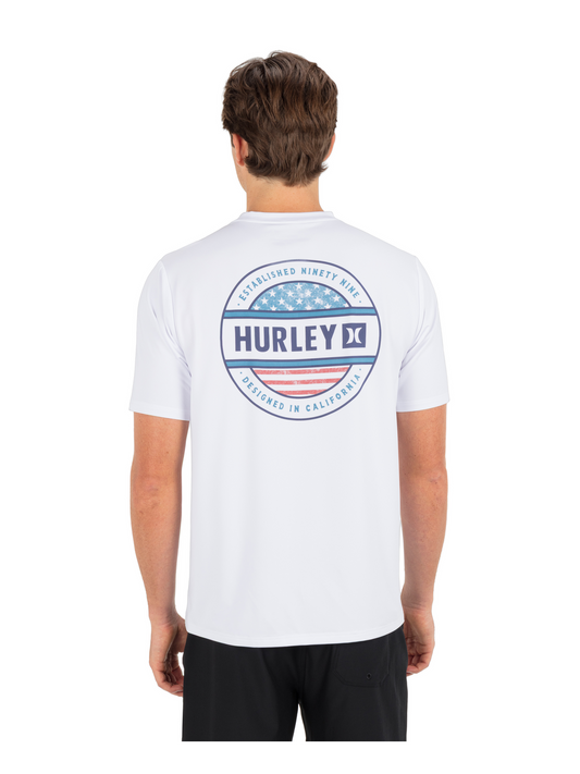 Hybrid UPF Short Sleeve in White Combo