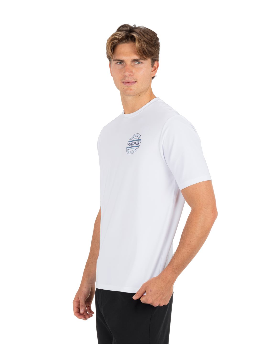Hybrid UPF Short Sleeve in White Combo