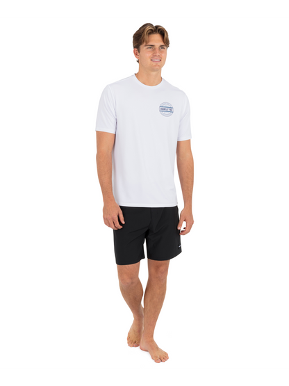 Hybrid UPF Short Sleeve in White Combo