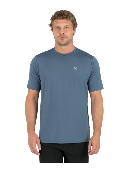 Hybrid UPF Short Sleeve in Grey Teal Combo