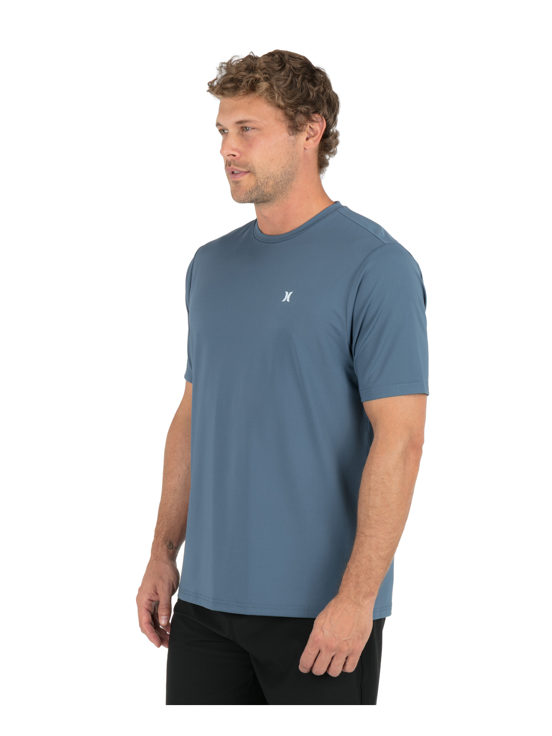 Hybrid UPF Short Sleeve in Grey Teal Combo