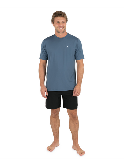Hybrid UPF Short Sleeve in Grey Teal Combo