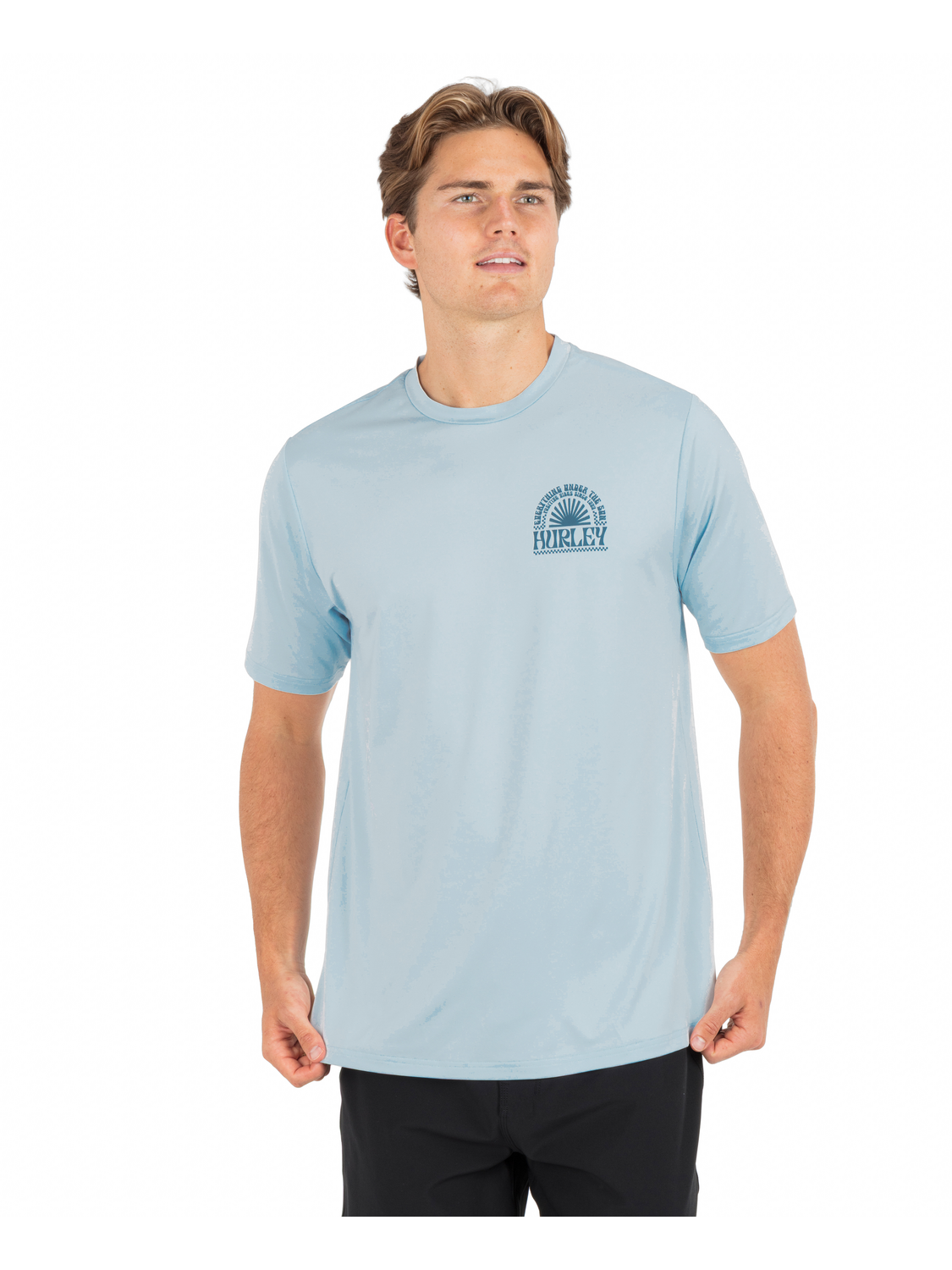 Hybrid UPF Short Sleeve in Iceland Heather