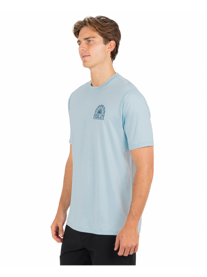 Hybrid UPF Short Sleeve in Iceland Heather