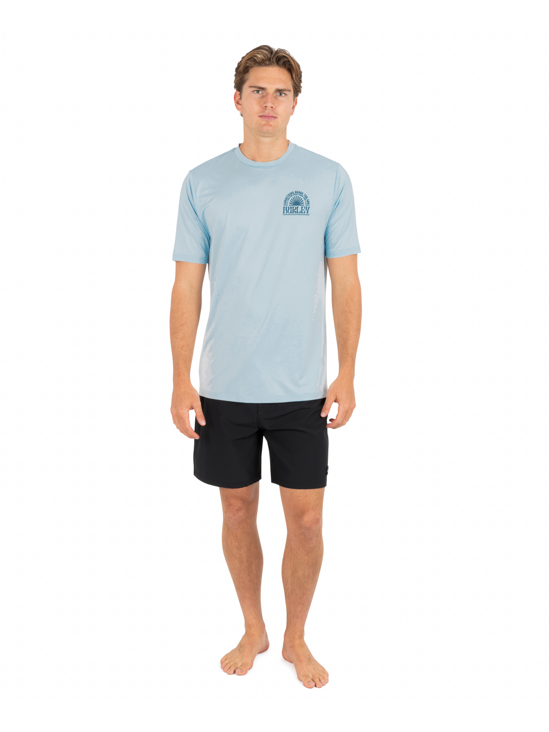 Hybrid UPF Short Sleeve in Iceland Heather