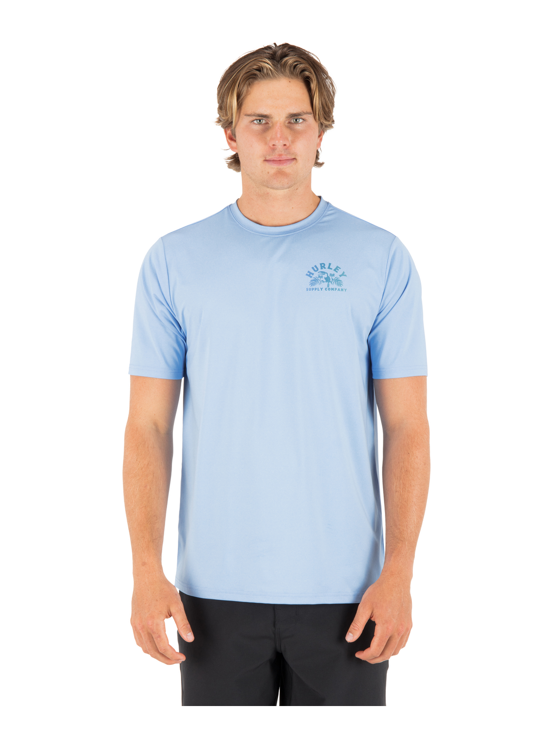 Hybrid UPF Short Sleeve in Skyline Heather