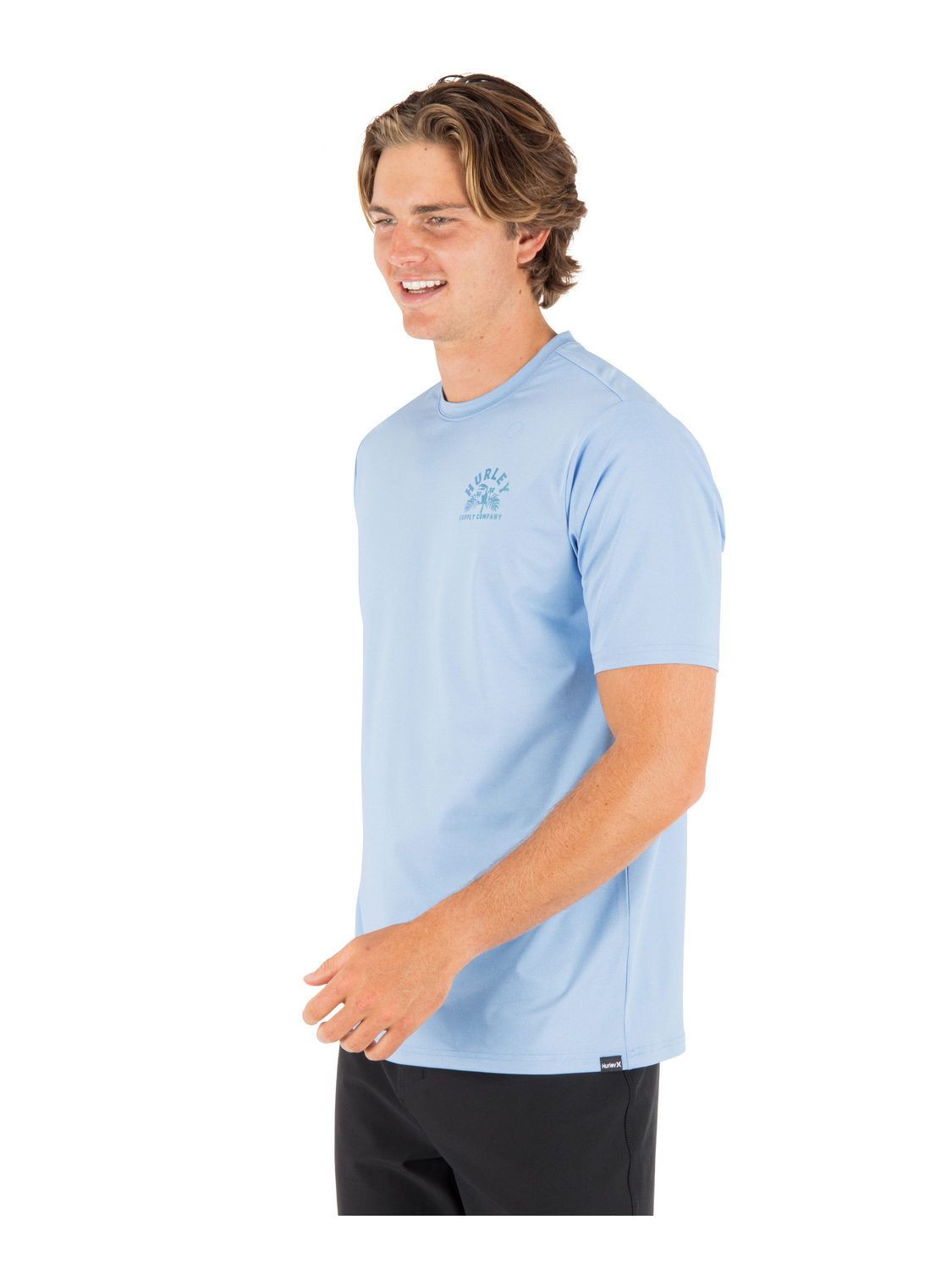 Hybrid UPF Short Sleeve in Skyline Heather