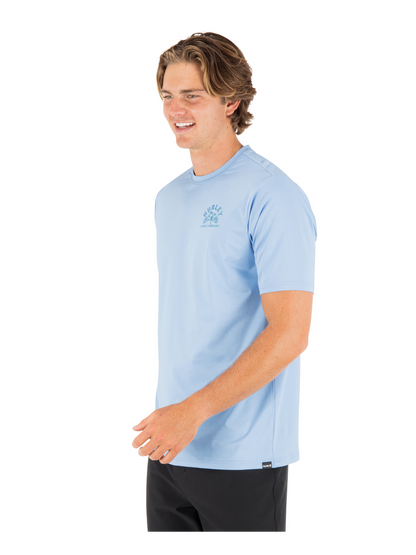 Hybrid UPF Short Sleeve in Skyline Heather