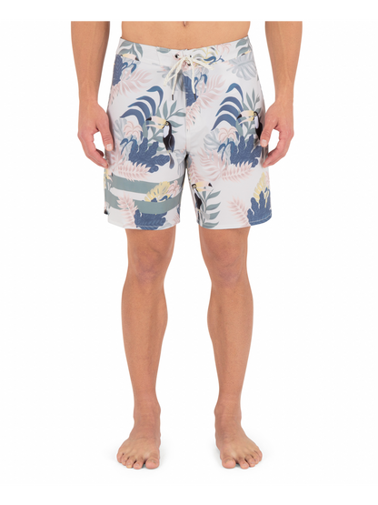 Phantom Eco Block Party Engineered Boardshort 18" in Bone